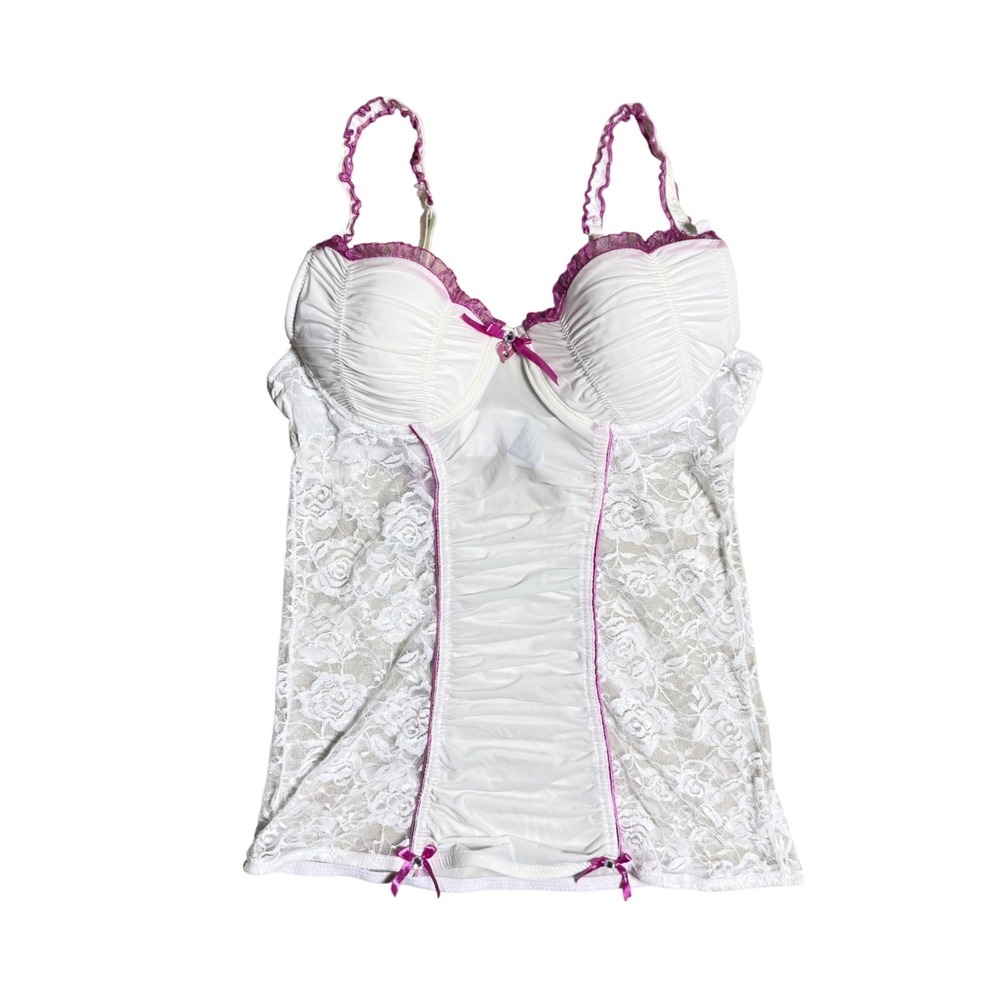Playboy Intimates White Lace Camisole Top